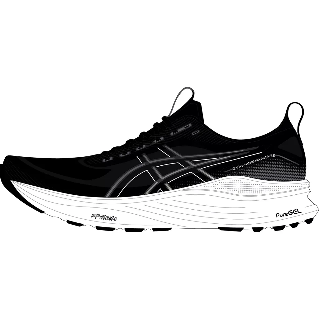 ASICS Men's KAYANO 32 (4E Wide) Black/White